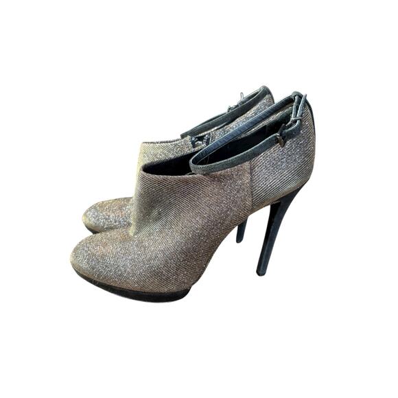 Brian Atwood Fruitera Iridescent Glitter Ankle Strap Stiletto Booties - 6.5 - Picture 2 of 14